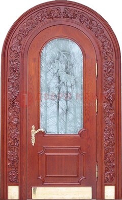 Толстая металлическая арочная дверь со стеклом ДА-20 в Реутове