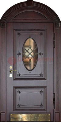 Арочная металлическая дверь с виноритом ДА-38 в Реутове