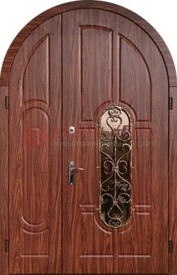 Арочная двухстворчатая стальная дверь Винорит ДА-54 в Реутове