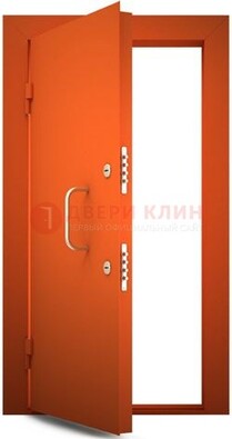 Оранжевая стальная бронированная дверь с нитроэмалью ДБ-2 в Реутове