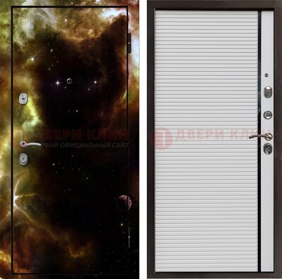Стальная дверь с фотопечатью космоса ДФ-14 в Электростали