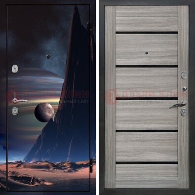 Стальная дверь с фотопечатью космоса ДФ-49 в Реутове