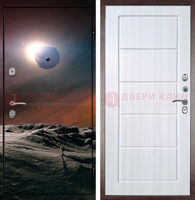 Стальная дверь с фотопечатью планет ДФ-8 в Реутове
