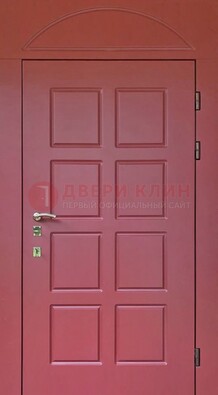 Красная стальная дверь с верхней фрамугой ДФГ-13 в Реутове