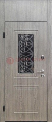 Металлическая дверь Винорит стекло и ковка с фрамугой ДФГ-33 в Реутове