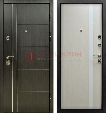 Морозостойкая темная металлическая дверь с МДФ ДМ-164 в Реутове