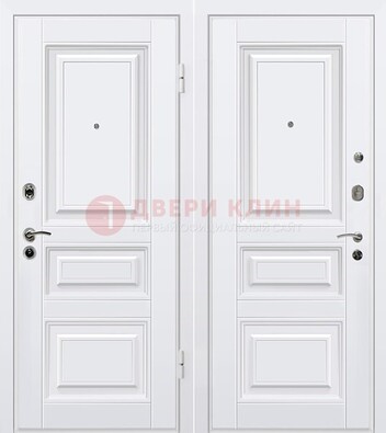 Белая металлическая дверь с МДФ ДМ-179 в Реутове