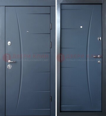 Серая входная дверь с фигурной фрезеровкой МДФ ДМ-213 в Реутове