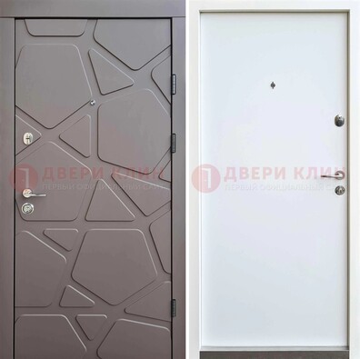 Серая входная дверь с филенчатой МДФ ДМ-216 в Реутове