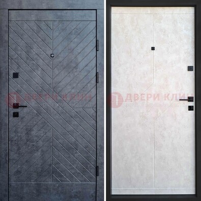 Серая железная дверь с филенчатой МДФ ДМ-217 в Реутове