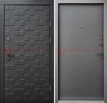 Темная стальная филенчатая дверь с МДФ ДМ-221 в Реутове