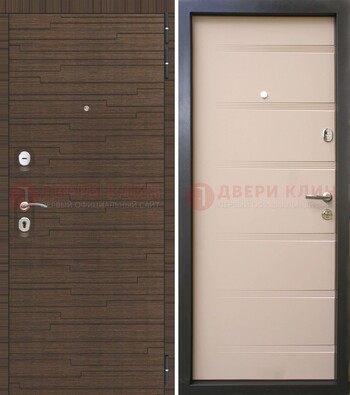 Коричневая  железная дверь c фрезерованной МДФ ДМ-248 в Реутове