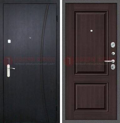Темная стальная дверь с МДФ панелями ДМ-362 в Реутове