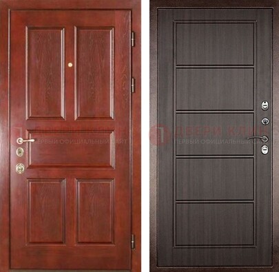 Красная металлическая дверь с МДФ в квартиру ДМ-387 в Реутове