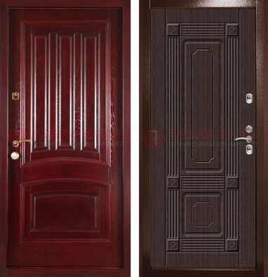 Красная стальная дверь с филенчатой МДФ ДМ-398 в Реутове