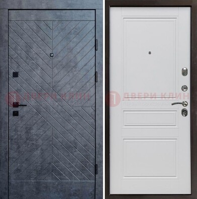 Серая металлическая дверь с декоративной МДФ ДМ-439 в Реутове