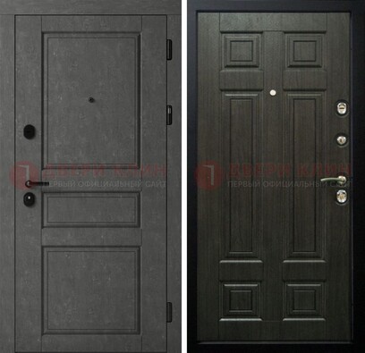 Серая стальная дверь с классическими МДФ ДМ-456 в Реутове