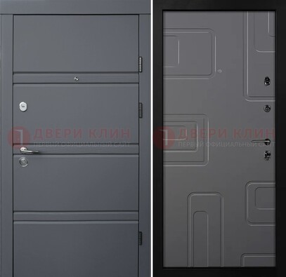 Серая металлическая дверь с МДФ в квартиру ДМ-485 в Реутове