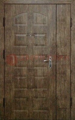 Коричневая тамбурная двухстворчатая дверь с МДФ ДМ-539 в Реутове