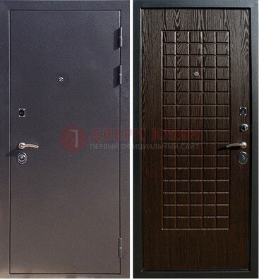 Серая металлическая дверь с порошковым напылением ДП-153 в Реутове