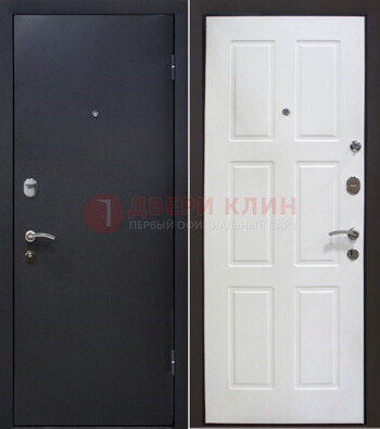 Черная металлическая дверь с порошковым покрытием ДП-193 в Реутове