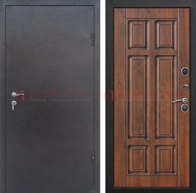 Темная входная дверь с порошковым покрытием с МДФ панелью ДП-235 в Реутове