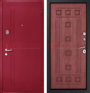 Красная железная дверь с порошковым напылением ДП-242 в Реутове
