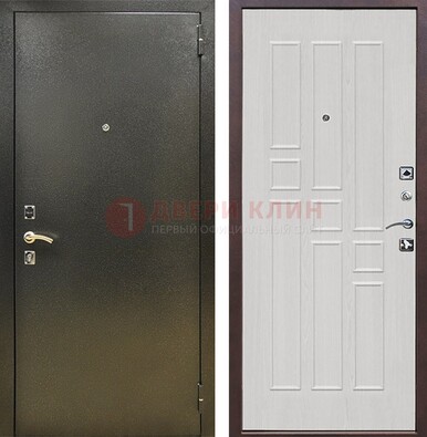 Входная дверь Темное серебро с порошковой отделкой и терморазрывом МДФ ДП-282 в Реутове