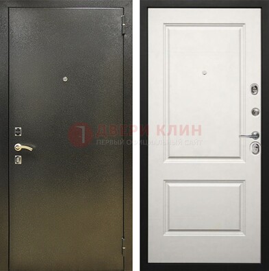 Металлическая темная дверь с порошковым напылением и классической МДФ ДП-298 в Реутове