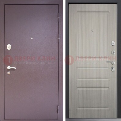 Темная стальная дверь с порошковым окрасом и МДФ ДП-310 в Реутове