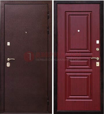 Бордовая входная дверь с порошковым окрасом ДП-36 в Реутове