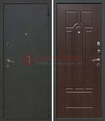 Черная металлическая дверь с порошковым окрасом ДП-47 в Реутове