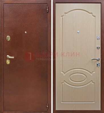 Коричневая металлическая дверь с порошковым окрасом ДП-76 в Реутове