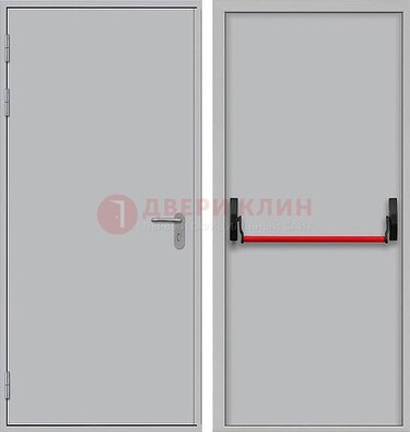 Белая металлическая противопожарная дверь с длинной ручкой ДПП-14 в Реутове