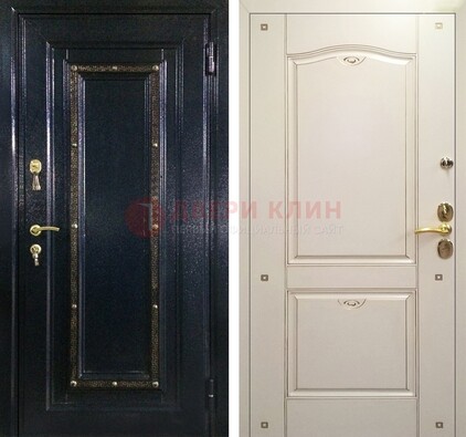 Парадная дверь с золотистым декором ДПР-3 в квартиру в Реутове