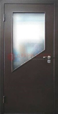 Стальная дверь со стеклом ДС-5 в кирпичный коттедж в Реутове