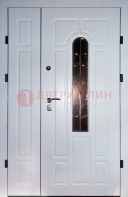 Входная дверь Винорит со стеклом в белом цвете ДСК-277 в Реутове
