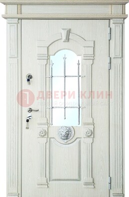 Герметичная входная дверь со стеклом и ковкой с украшением ДСК-64 в Реутове