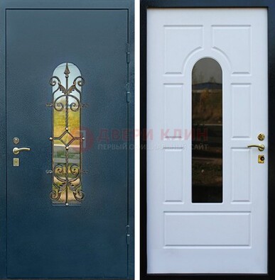 Входная дверь Дверь со стеклом и ковкой ДСК-71 для кирпичного дома в Видном
