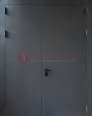 Черная распашная тамбурная дверь Порошок ДТМ-46 в Реутове