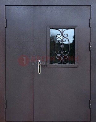 Тамбурная дверь Порошок со стеклом и ковкой ДТМ-48 в Реутове
