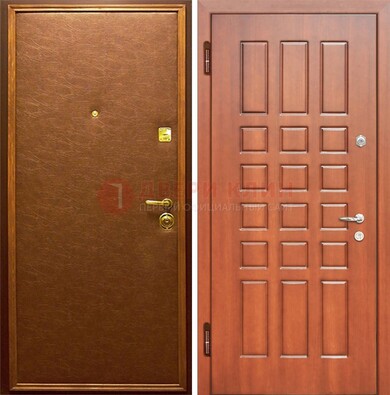 Коричневая входная дверь с винилискожей ДВ-16 в Реутове