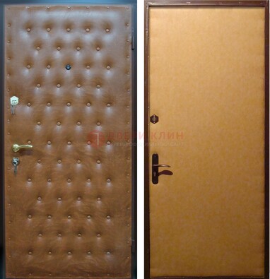Желтая железная дверь с винилискожей ДВ-2 в Реутове
