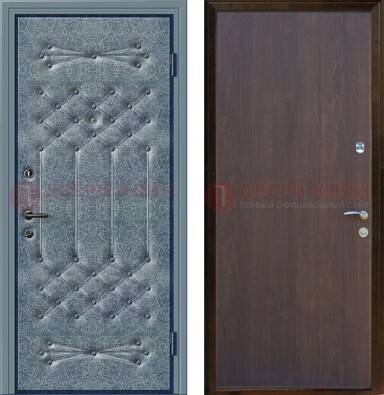 Серая металлическая дверь с винилискожей ДВ-35 в Реутове