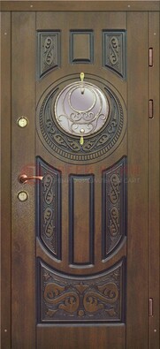 Одностворчатая входная дверь с виноритом и стеклом ДВТ-193 в Реутове