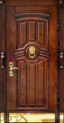 Входная дверь с виноритом в коричневом цвете ДВТ-236 в Реутове
