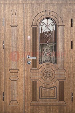 Железная классическая дверь с терморазрывом и рисунком ДВТ-77 в Реутове