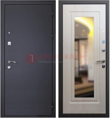 Черная металлическая дверь с зеркалом ДЗ-26 в Реутове